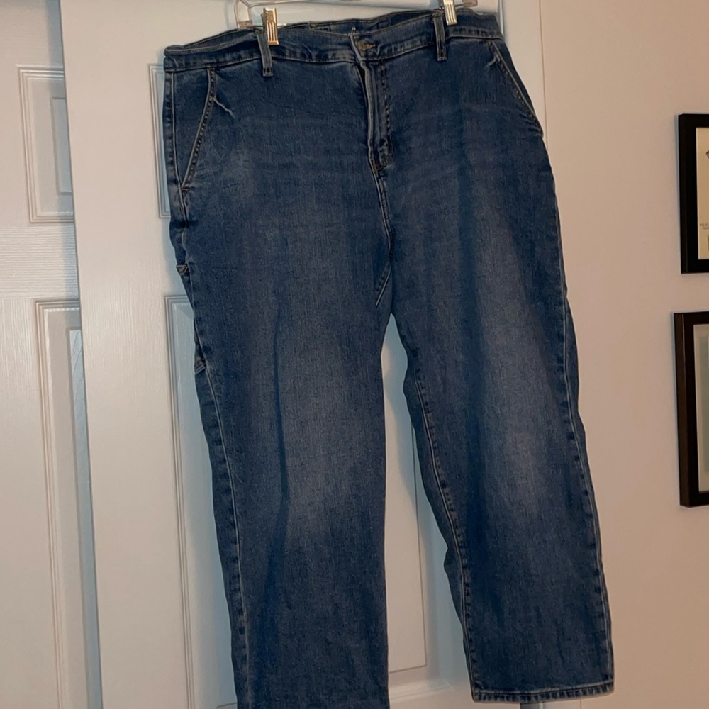 Old Navy Curvy Extra High-Waisted Sky-Hi Straight Workwear Jeans Size 20